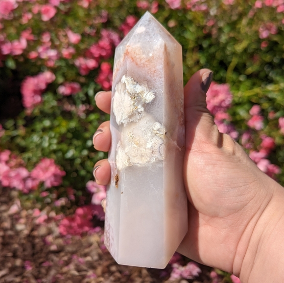Pink Amethyst Flower agate tower - Picture 3 of 3